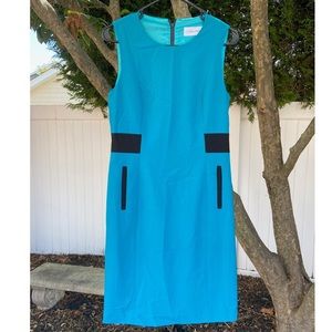 Calvin Klein Blue Sleeveless Sheath Dress